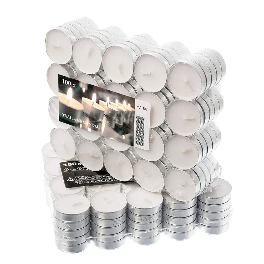 Bulk decorative 8 hours white tealight candle manufacturer with package 50 pcs