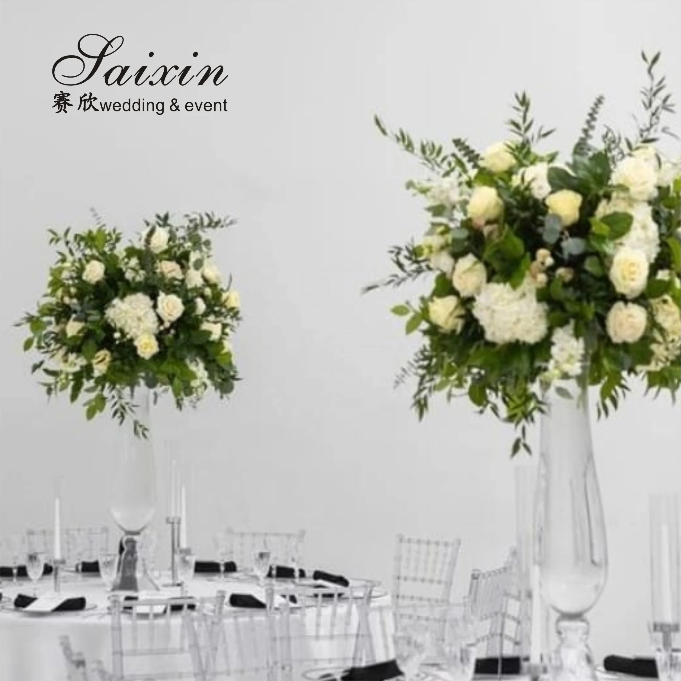 New Design Wedding Table Decoration Clear Glass Flower Vase