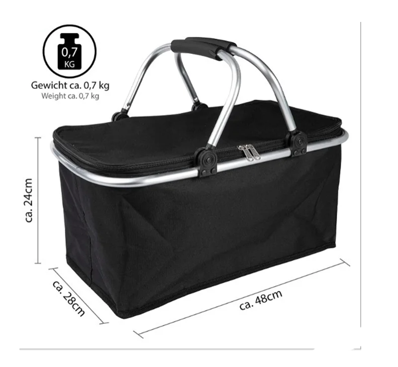 Large Ice Basket with Handle for Family,large foldable storage cooler bag,Muti-function folding thermos picnic basket