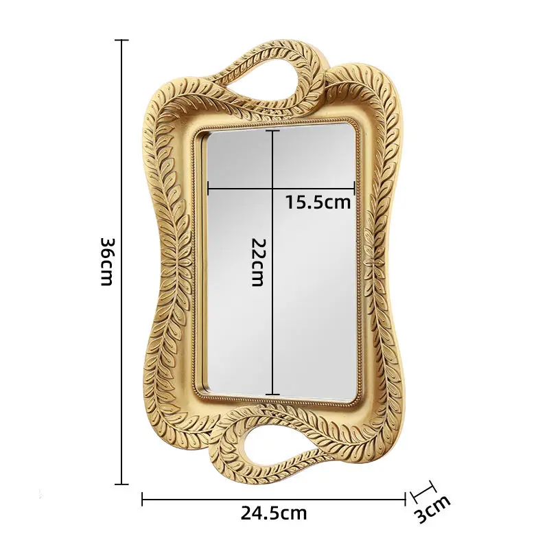 Modern Minimalist Wall Leaf Home Decor Metal Living Room Mirror