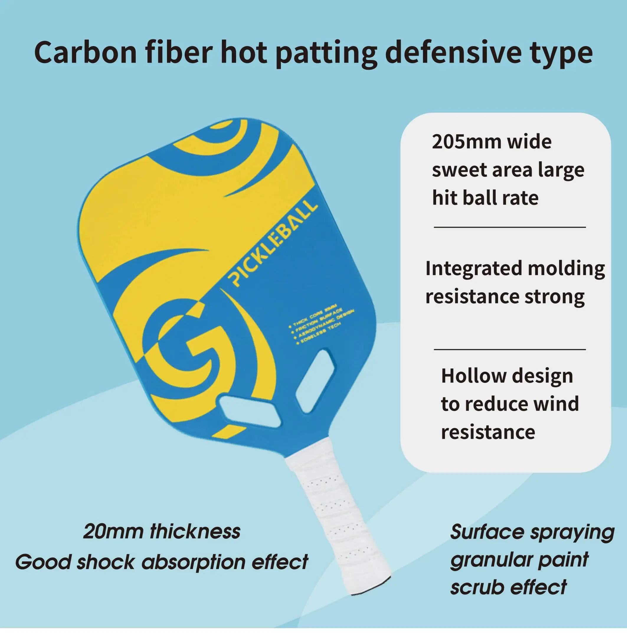 Oem Odm Custom Usapa T700 Thermoform Unibody Edgeless Pickleball Paddles Pro Edgeless Carbon Fiber Kevlar Pickleball Paddle set