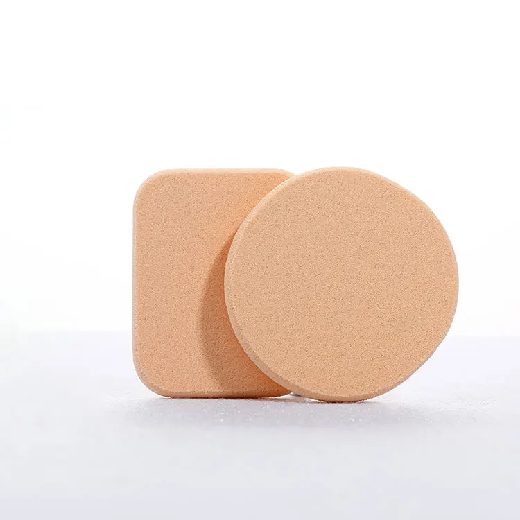 Factory Direct Latex Free Round Square Shape Nude High Quality Foundation Puff 2pcs Set Beauty Sponge Makeup Blender Packaging