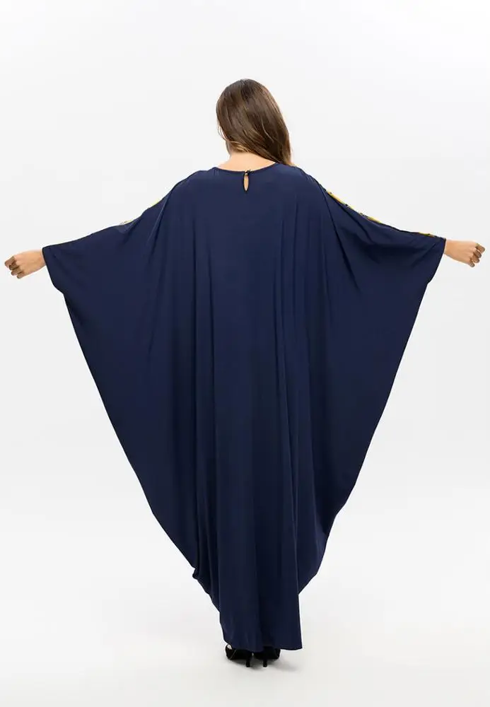 
AliExpress exclusively for Middle Eastern Muslim Bat Sleeve Loose Panel Plaid Robe Dress Muslim Dresses And Abaya For Woman 