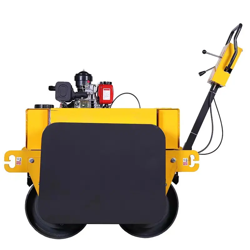 Vibratory Steel-wheeled Roller Real price Pedestrian Roller with Double Drum