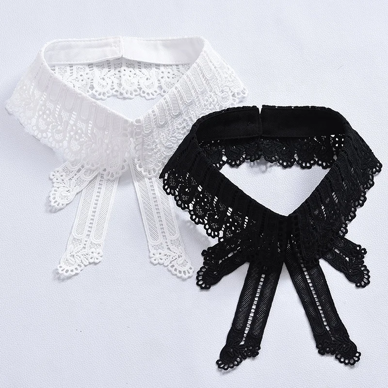 Elegant Lady Royal White Lace Neck Shirt Collar Custom Black White Detachable Fake decorative	Accessories cute retro