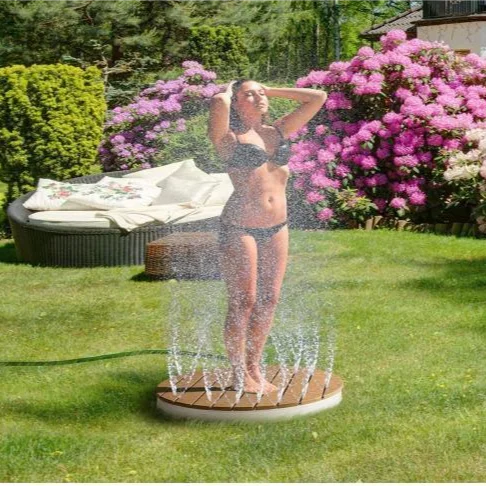 Modern Outdoor Furniture Garden Square Base Wood Outdoor Shower