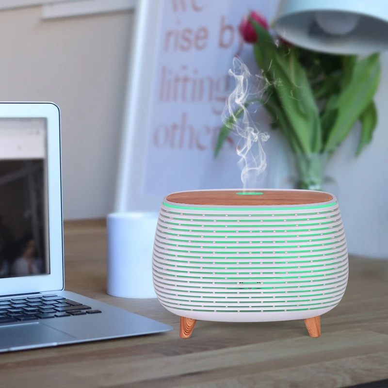 New BPA Free 400ml Ultrasonic Vaporizer Diffuser for Essential Oil,Hollow-Carved Aromatherapy Diffuser Cool Mist Humidifier