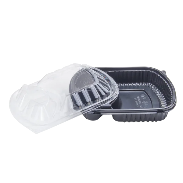 300 ct disposable 3-compartment 36oz PP Microwaveable Black Take Out Box with Lids