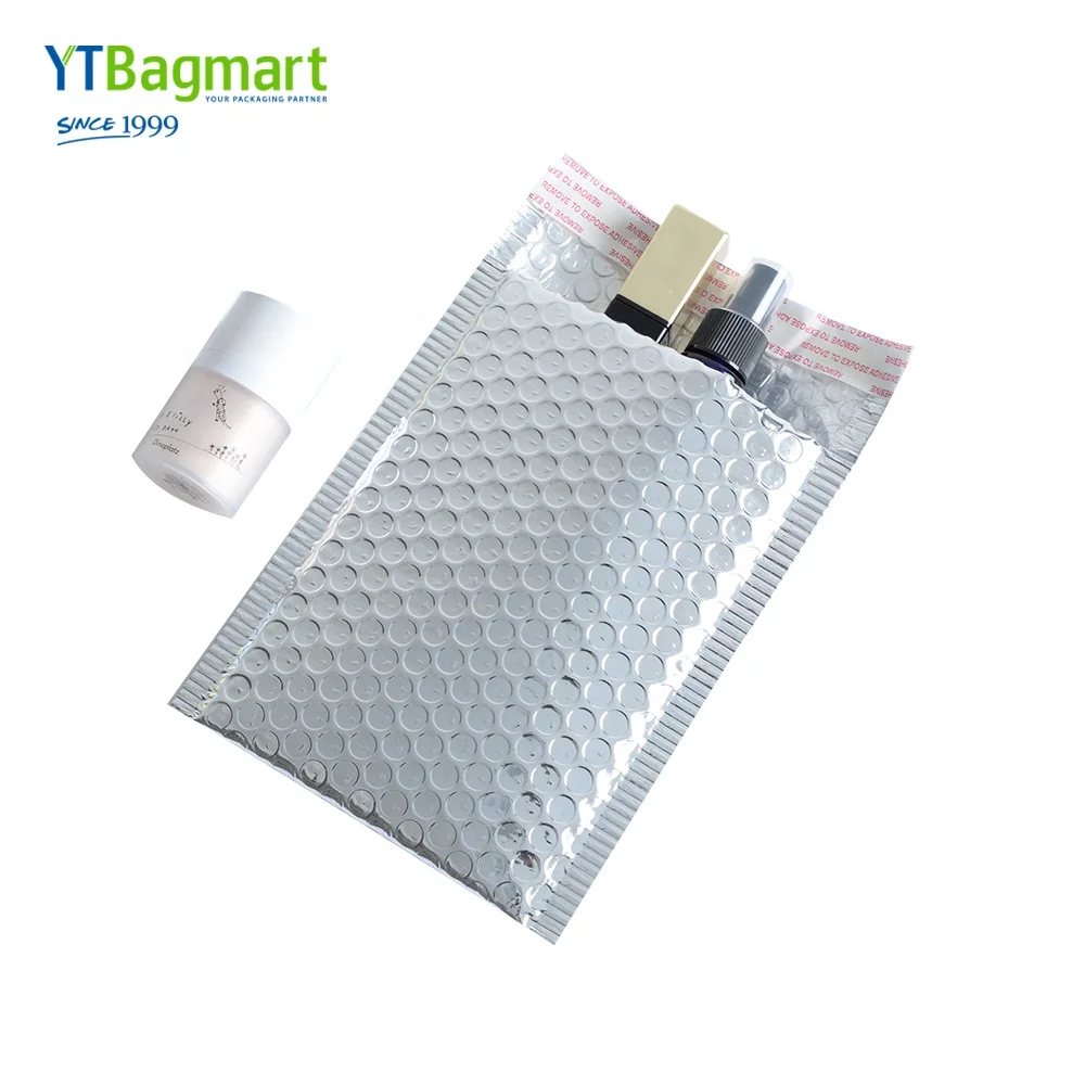 
Bubble Mailer Flyer Courier Bag Sliver Plastic Poly Bubble Adhesive Tape Courier Packaging Mailing Bag 