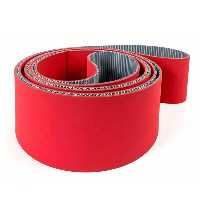 Wear Resistant Red Rubber Add on Polyester Mesh Belt Surface Soft Conveyor Belt As Industry Belt