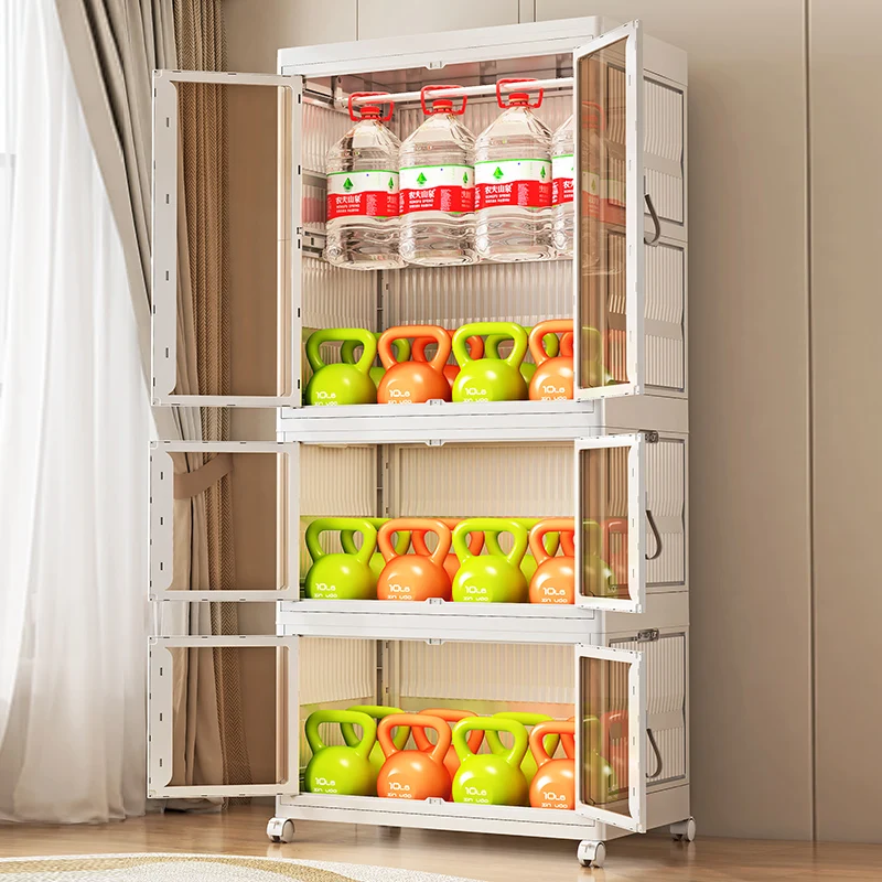 Household Storage Cabinet Foldable Wardrobe Storage Cabinet Box Combination Stackable Clothes Organizer
