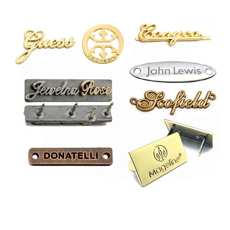 Swimwear Manufacturing Accessories Handcrafted Hexagon Oval Pocket Metal Label For Bikini