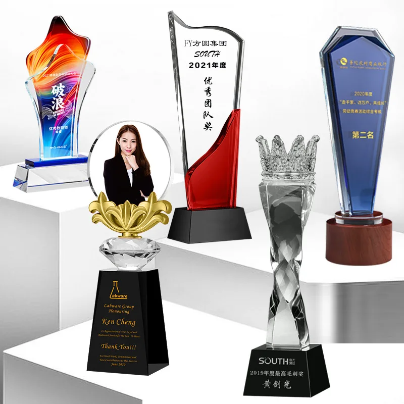 K9 blank crystal trophy awards Free Design Custom Any Shape Sample Blank Crystal Glass Star Cup Award Trophy