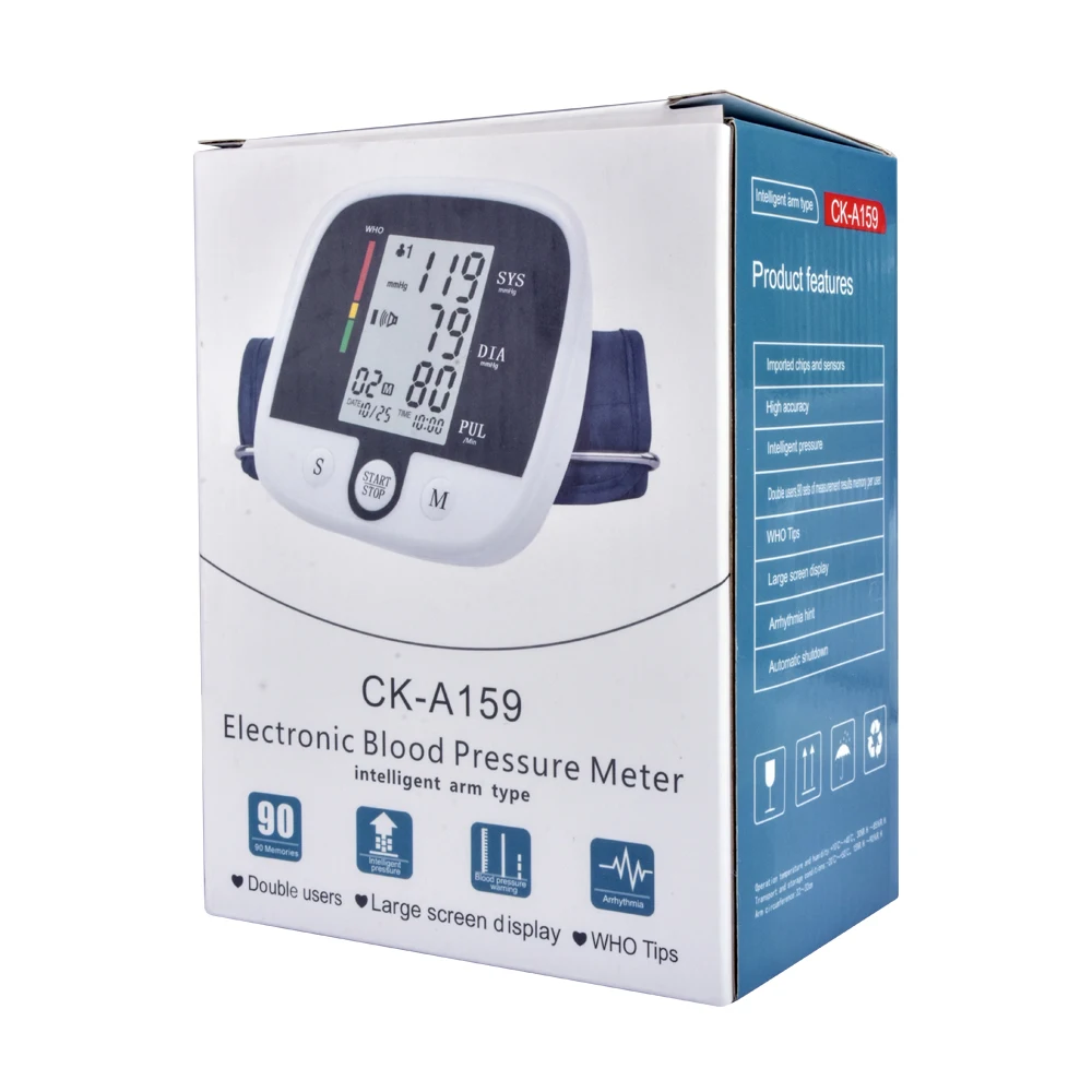 Automatic Electronic Medical Talking Upper Arm Blood Pressure Monitor Tensiometro Digital Sphygmomanometer Types of BP Monitor