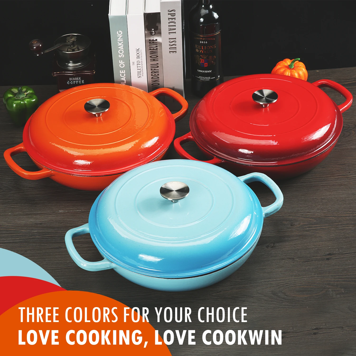 Горячая Распродажа низкий минимальный заказ антипригарная чугунная посуда кастрюля эмалированная Голландская