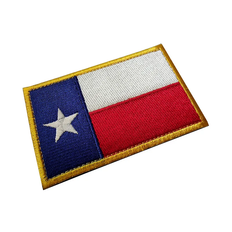 Custom US State Texas Flag Badges Tactical Armband Embroidery Patches with Hook and Loop