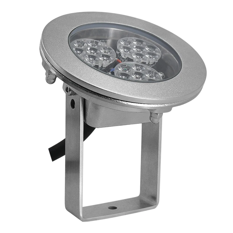 IP68 waterproof 24w DMX submersible 5-wire RGB color changing swimming pool pond fountain led underwater light