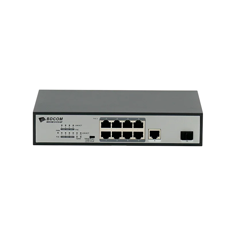  Неуправляемый Переключатель PoE 8 портов 100 м 2 порта Gigabit