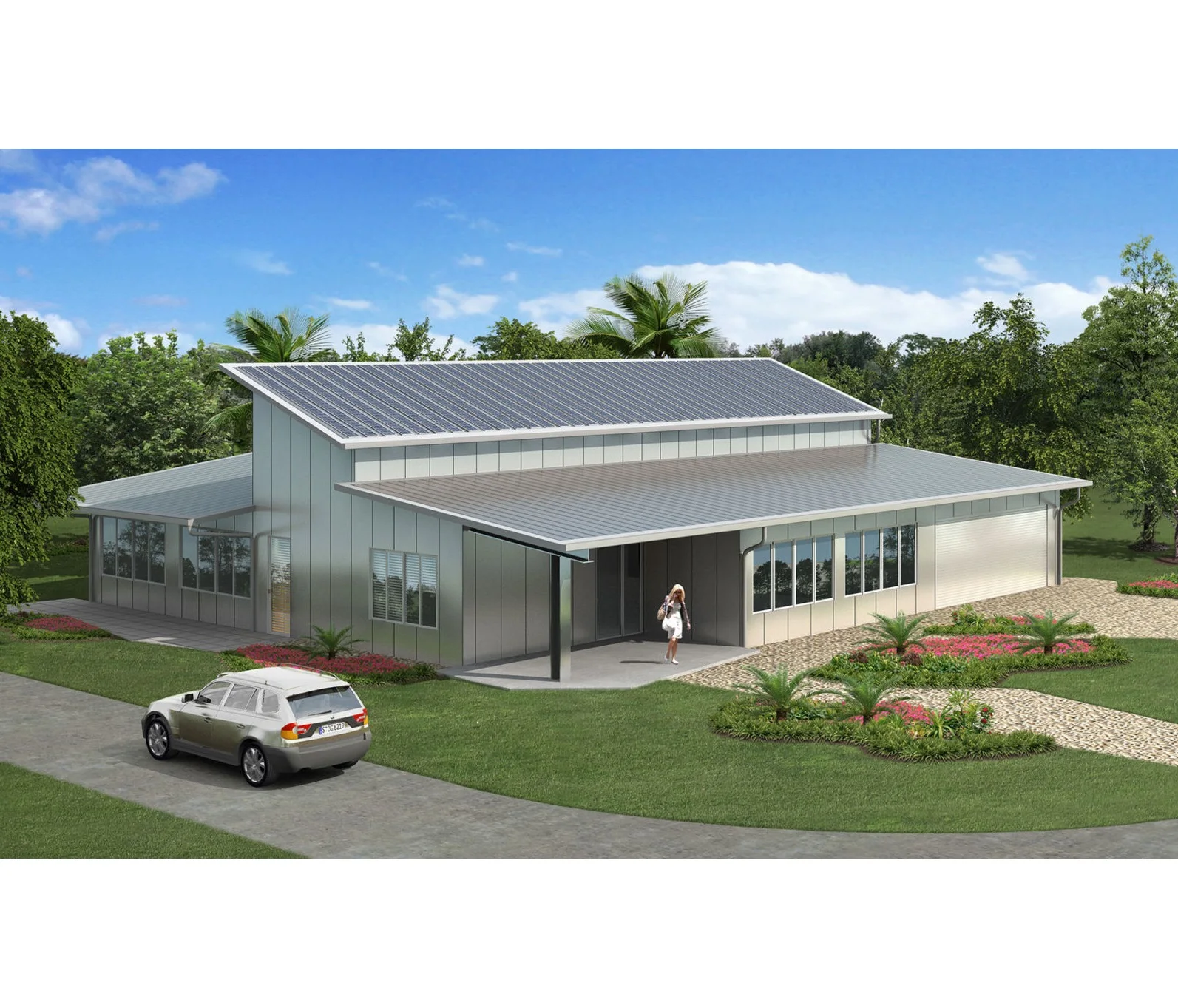 Metal Building Cabin Light Steel Structures Africa Industrial Store Prefab Hotel Building with Car Par Steel Structure