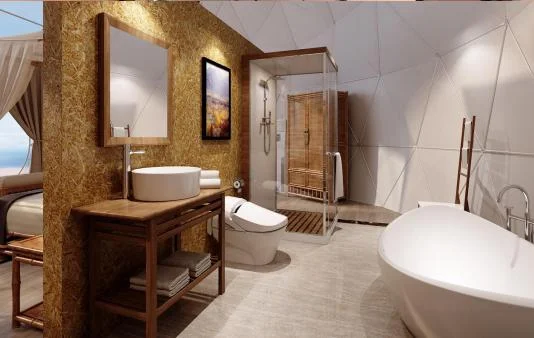 2024 hot prefab cabin house restaurant home transparent bubble glamping dome ai rental sliding dome tent house