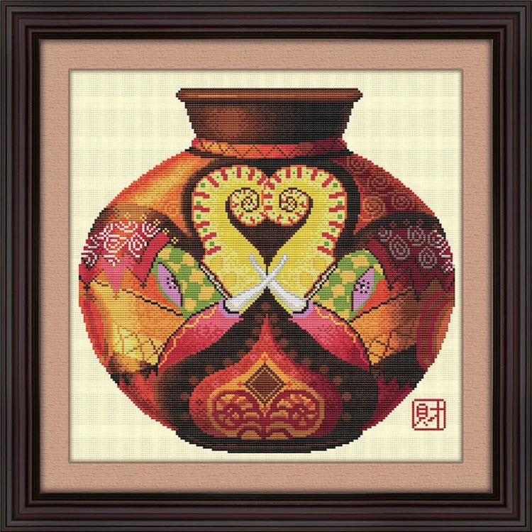 
Hot Sell Vase Painting Embroidery Beginner Kits Handmade Craft Home Decoration Cross-stitch Kits 