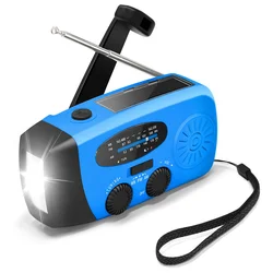 OEM Factory Portable Rechargeable 2000mah Emergency Radio Solar Hand Crank with Cell Phone Charger