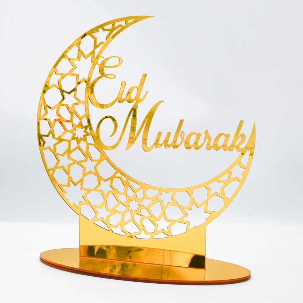 Best Selling Muslim Ramadan Festival Decoration EID Mubarak Acrylic Tabletop Ornaments