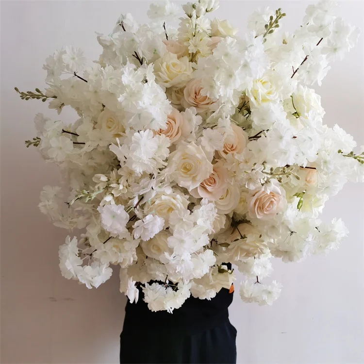 YR 2101 Rose  Floral Artificial Flower Ball For Wedding Decoration,Cherry Blossom Flower Centerpieces For Wedding Table