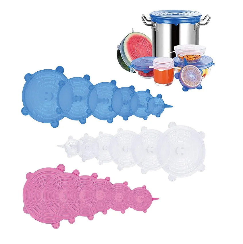 
Amazon 18 Pack Reusable Silicone Stretch Lids 6 Sizes Silicone Bowl Covers Apply to Food Container 