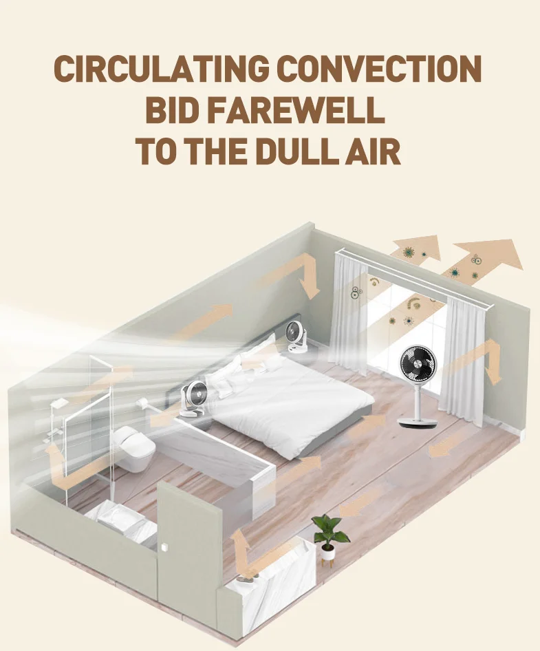 2022 New-Arrival High Quality 3D Oscillation DC Motor Silent Table Air Circulator Fan