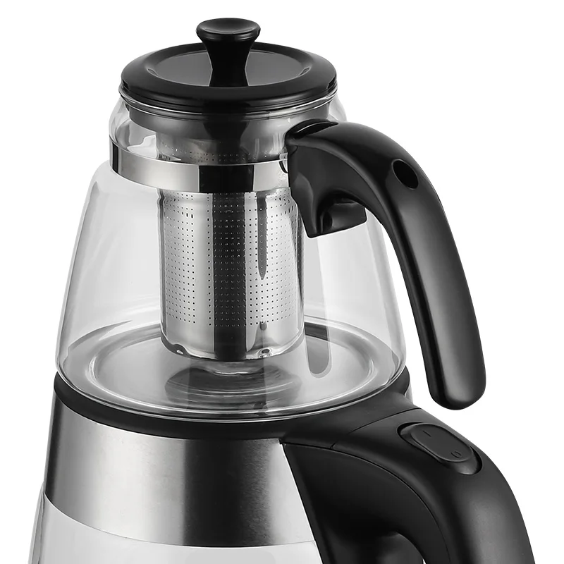 Middle East New Multifunctional turkish tea maker 360 rotation 2 in 1 tea maker electric kettle with tea pot