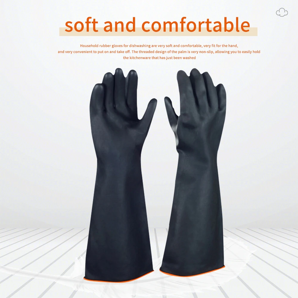 ShengLi black latex gloves Safety Work Glov Acid And Alkali Resistant Chemical Resistant Industrial Hard Wearing Cleaning