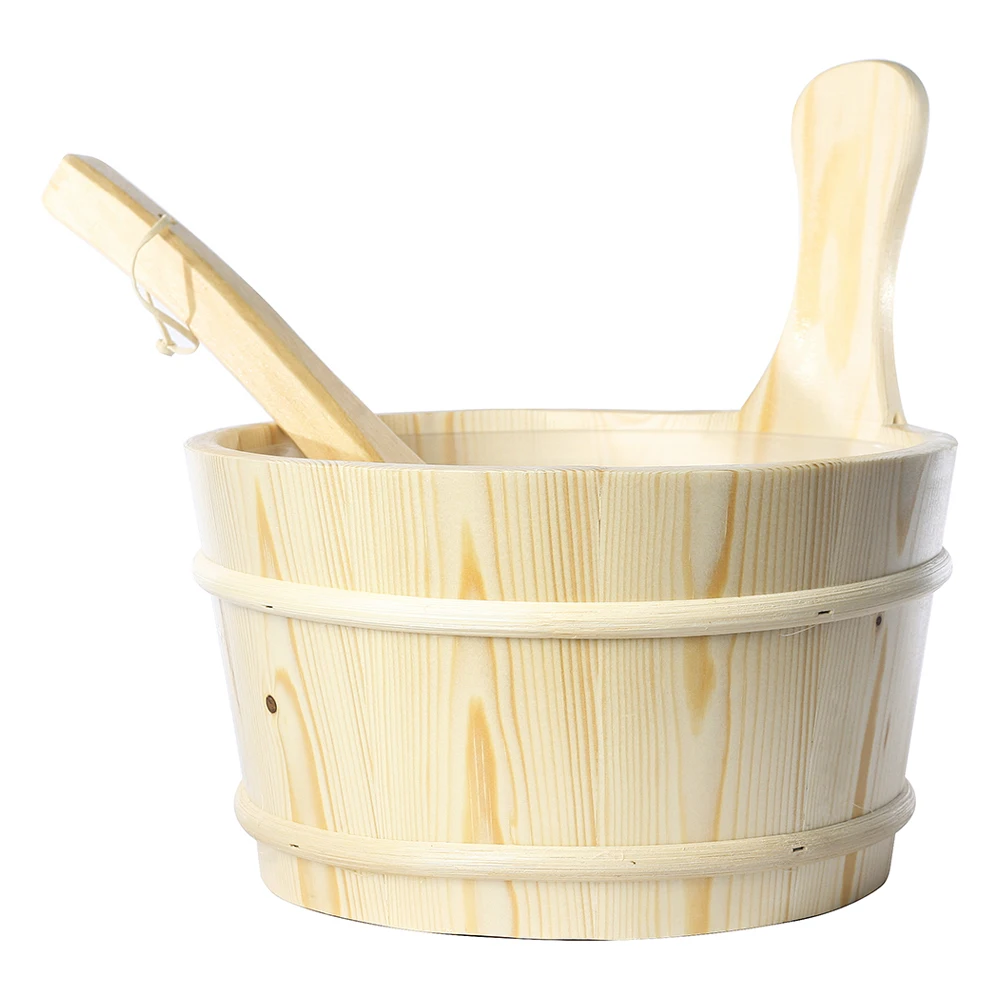 Hot Sale High Quality Sauna Accessories Wooden Sauna Spa Bucket and Spoon