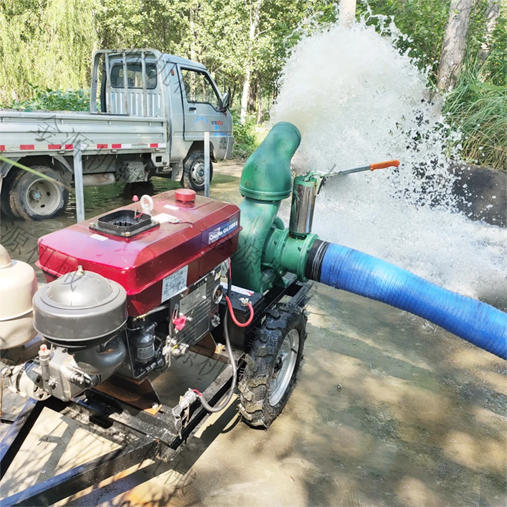 8hp 12hp 25hp 35hp Diesel Self Suction Double Bladed Wheel Water Pumps For Sale