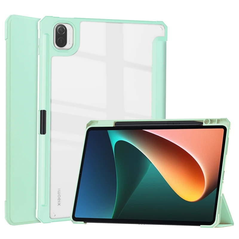 Hot Sales Transparent Clear Arcylic PU Leather Tablet Case For Xiaomi Pad 5 / Xiao Mi Mipad 5 Pro 5g 2021 11 Inch