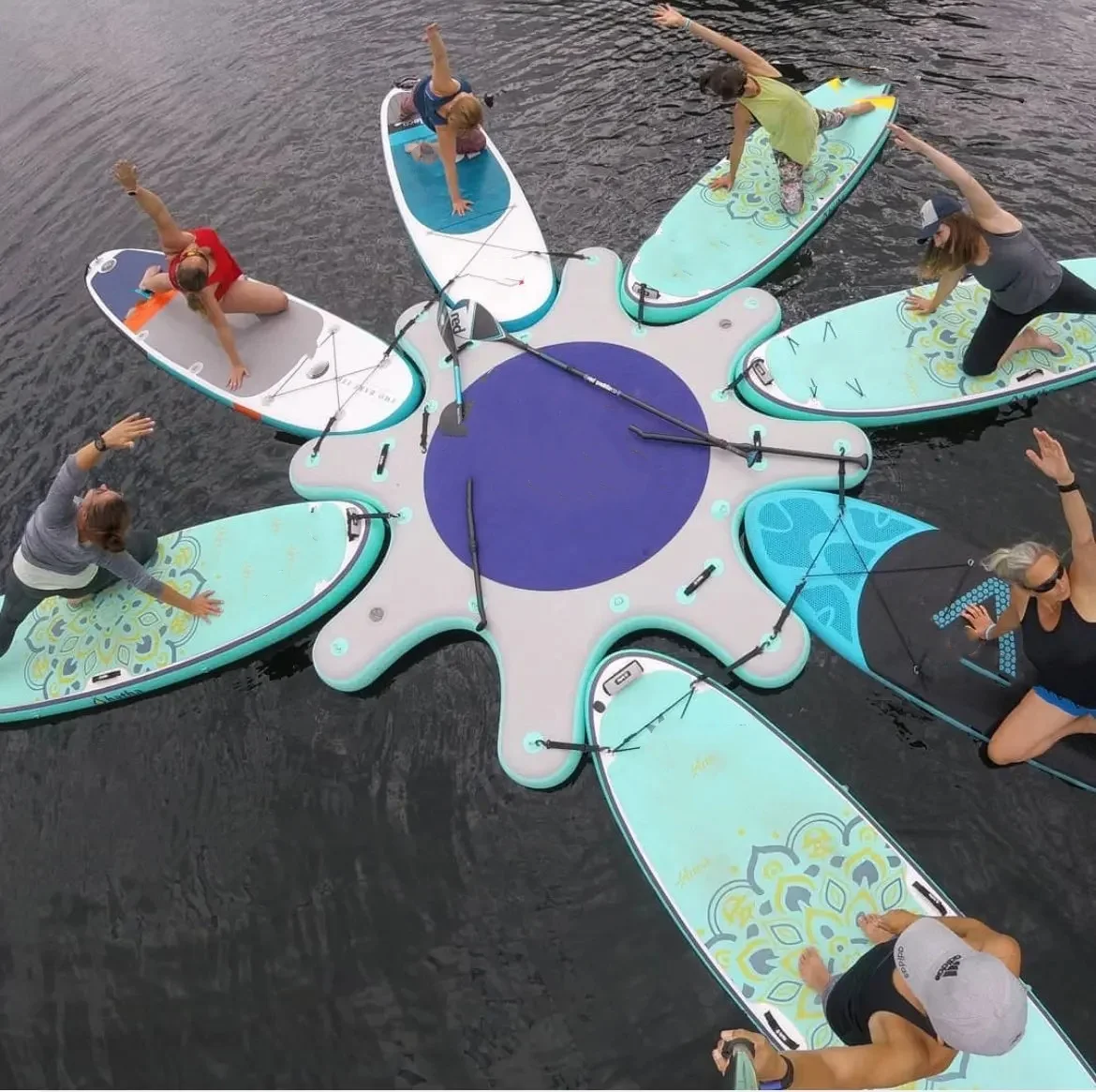Customized Inflatable Surf Platform Station - SUP Yoga Dock for Floating Fitness and Fun Activities