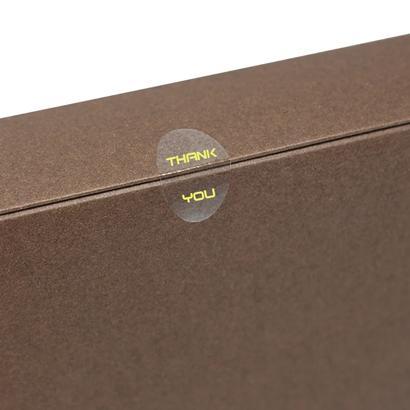 Gift box clear vinyl label gold foiled food label