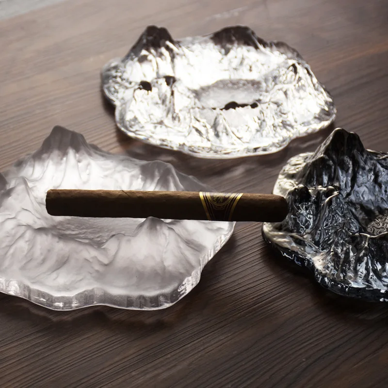 Creative Mount Fuji Ashtray Office Bar Hotel Glass Glacier Ashtray White Crystal Ashtray For Mens Birthday Gift