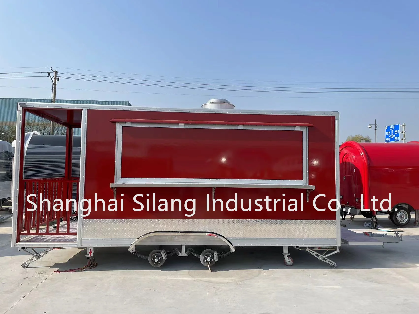 SLUNG SL-6Z Customized Red Mobile Square Catering Fast Food Trailer BBQ Food Truck For American Standard
