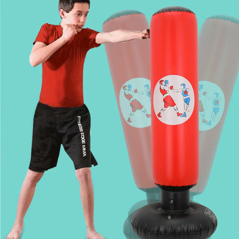 factory pvc portable inflatable kids toys exercise equipment fitness stand boxing bag for gym men women