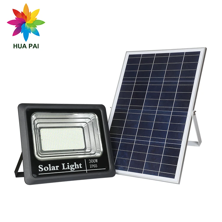 HUAPAI Aluminum Reflector Rechargeable Outdoor Park Garden Studio 40w LED Solar Panel Floodlight