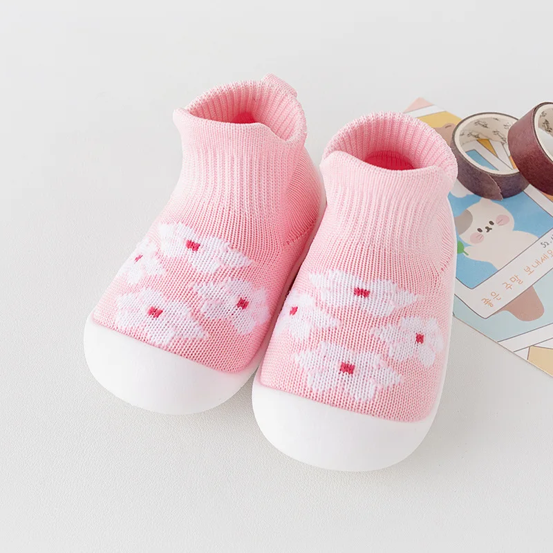2024 Baby Boy Girl Non-Skid Infant Walking Shoes Breathable Elastic Sock Shoes with Memory Sole Protect Toes Outdoor Sneakers