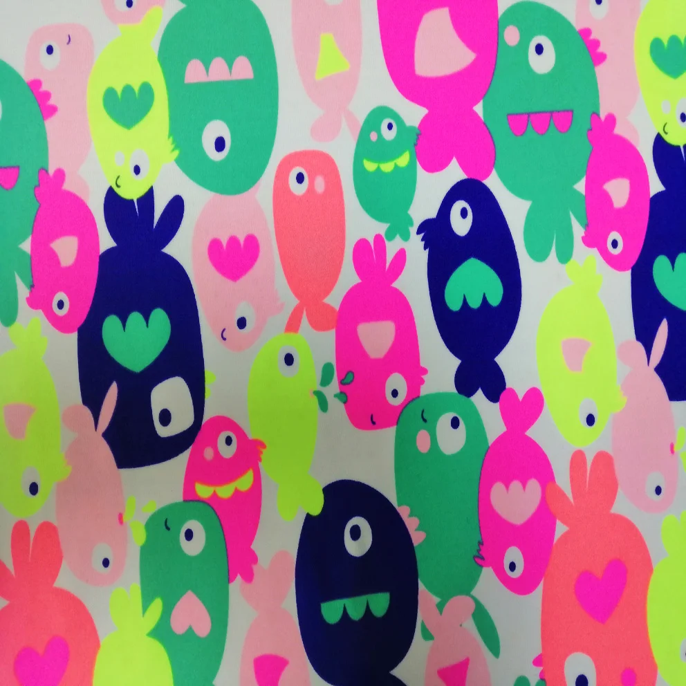 Neon  Color Customization Printing  Fastness 4-5 Polyamide Elastane Fabric