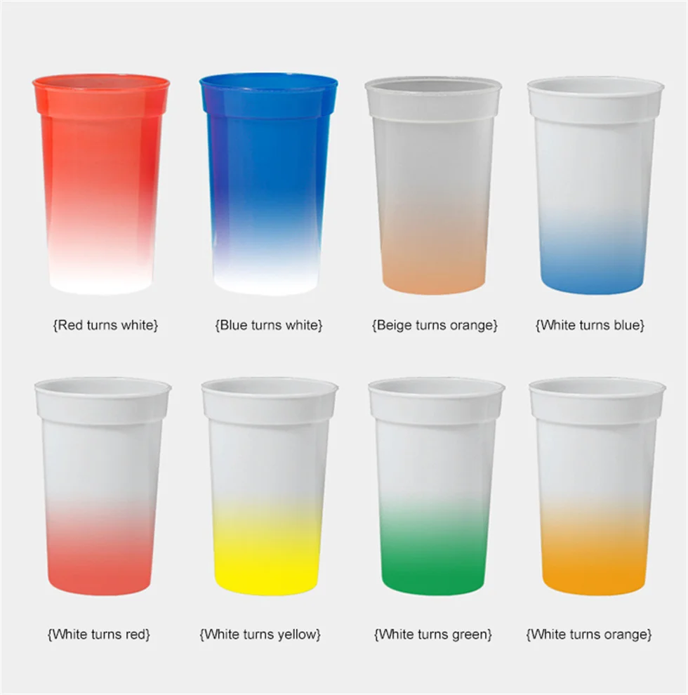 Good Quality Custom Mood Customized Color Changing Cups OEM Temperature Sensitive Color Changing Plastic Cups