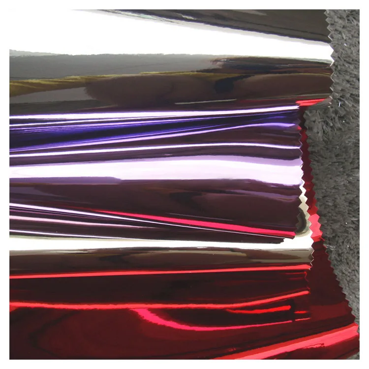 Newest glitter mirror pu shoe leather fabric / glitter pu leather fabric for lady bags