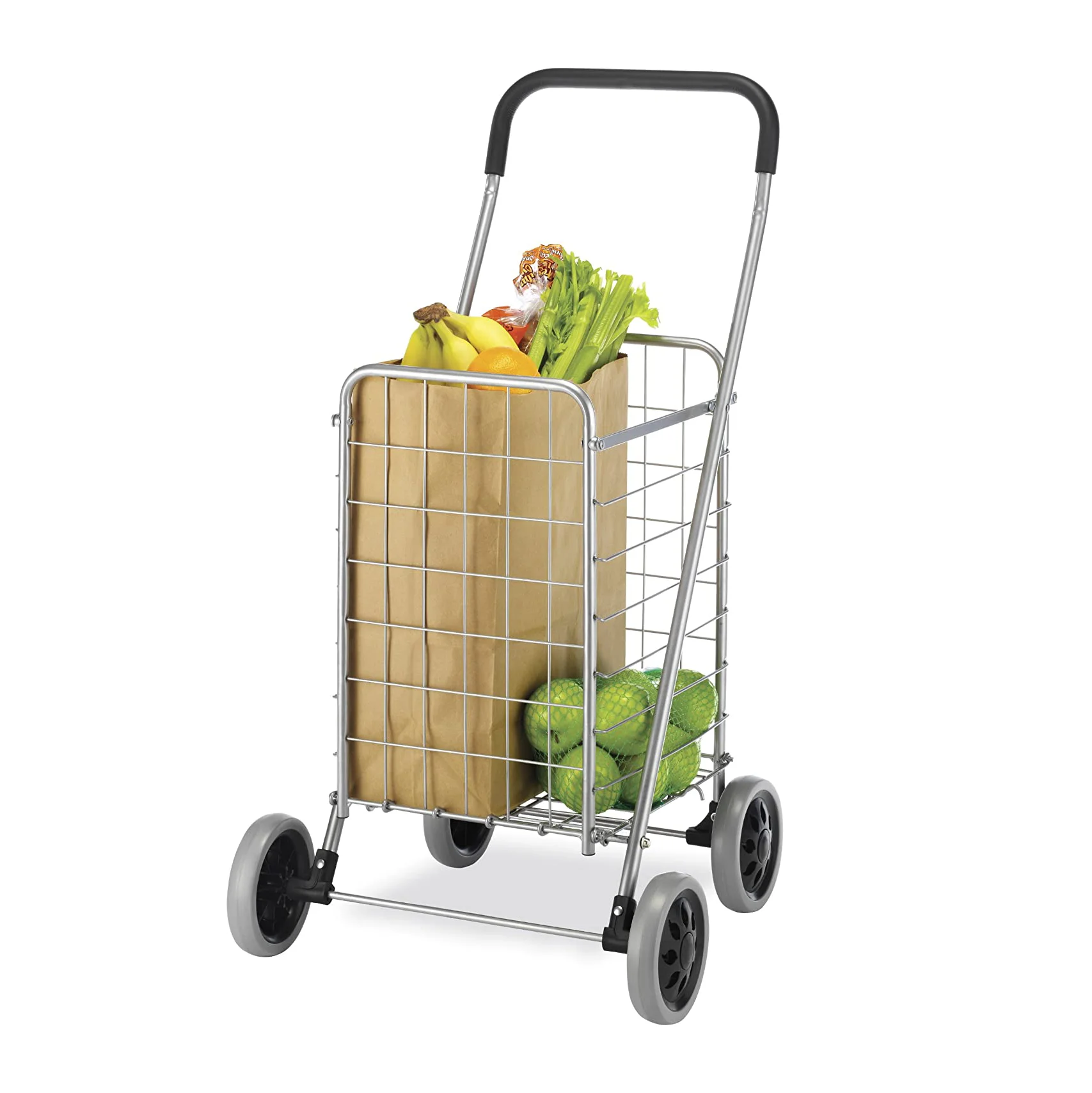 Folding portable cart vegetable shopping cart custom large mini supermarket folding basket shopping trolley smart cart