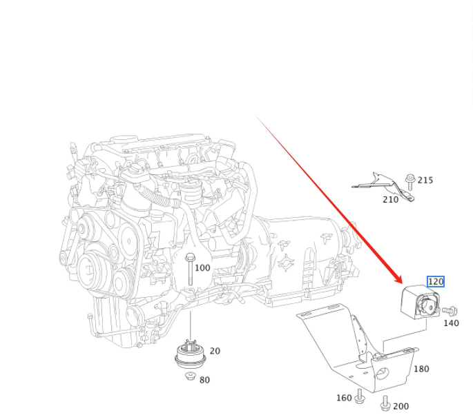 A6392420013 Car Engine Rear Bracket Transmission Support Pad Rubber Bracket For Mercedes-Benz  906SPRINTER VITO Bus639