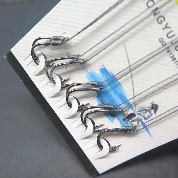 Japanese Seriesnickel Fishing Gear With Spikes1 Packs Of 5 Pairs Of Fish Hooks With Cranks Black  Used For Capturing Freshwater