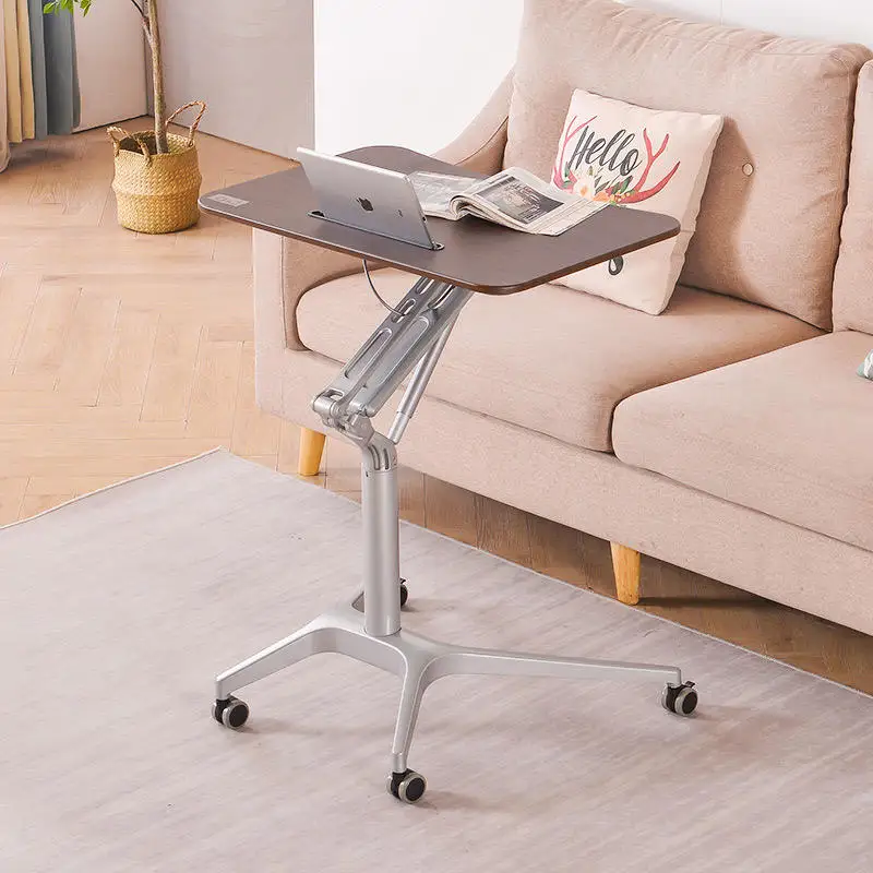 Home Office Desk Sit Stand Table Pneumatic Mobile Workstation Height Adjustable Gas Spring Lift Sit Stand Office Desk