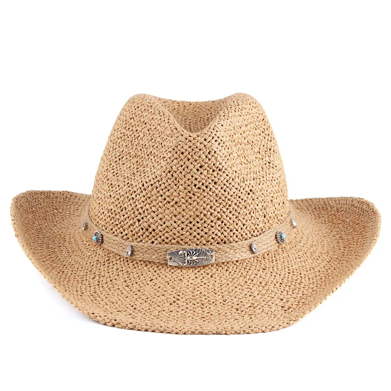 wholesale straw hats summer women straw cowboy hat bulk straw cowboy hats For Adults